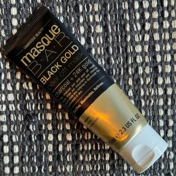 New Masque Bar Black Gold Peel Off Mask charcoal +24K gold - Picture 1 of 5